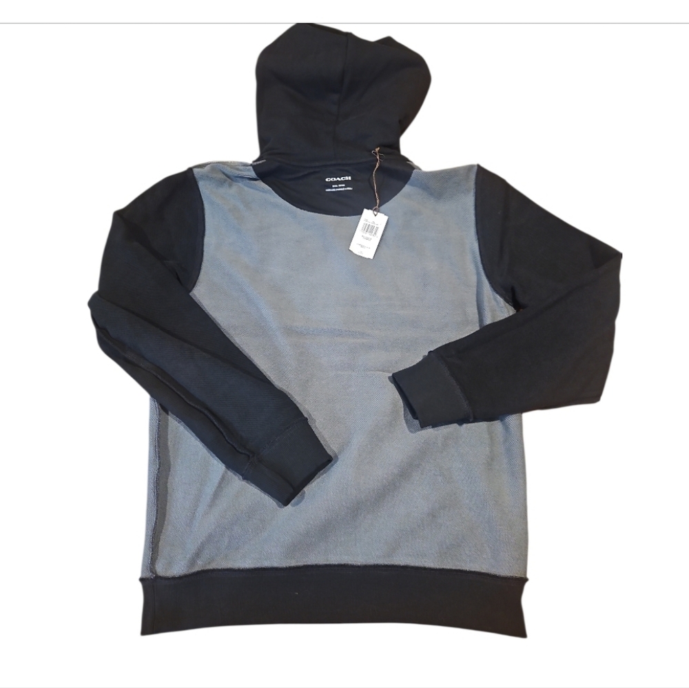 NWT Coach Black Signature Logo Cotton Hoodie Sz S - Picture 10 of 13
